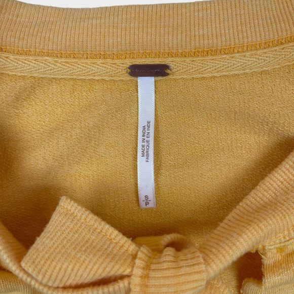 Free People Sweat Jane Front Tie Peplum Pullover Sweatshirt Top Women's Small - Picture 11 of 12